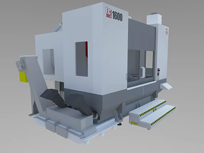Industrial Machinery BF 1600 Large Scale Processing Equipment With White Gray Structure And Operation Platform 3d model