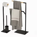 Stylish Bathroom Accessories With Black Trolley Towel Rack Towels And Toiletries