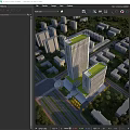 Birds Eye View Planning of Modern High Rise Buildings with Green Roofs and Urban Greenery