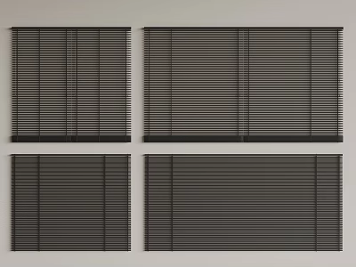Black Window Blinds Various Styles and Designs for Home Interiors 3d model