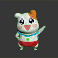 Smiling White Cartoon Character With Orange Hair Big Black Eyes Pink Cheeks And Red Shorts