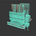 Industrial Equipment With Multi Layer Metal Pipes And Mechanical Components