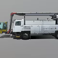 White Terex Utility Truck With Mechanical Arm And Service Equipment 3d model