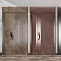 Modern Swing Doors With Textured Panels Vertical Stripes And Multiple Colors 3d model