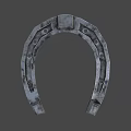 Vintage Metal Horseshoe With Rustic Design And Multiple Holes On Dark Background
