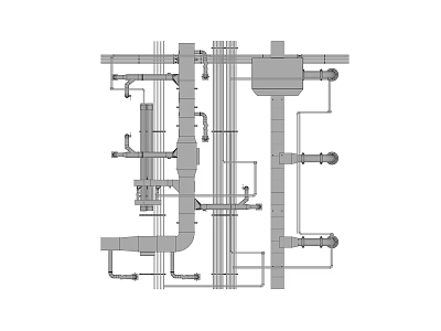 Industrial Pipe System Structural Layout With Engineering Components And Mechanical Framework 3d model