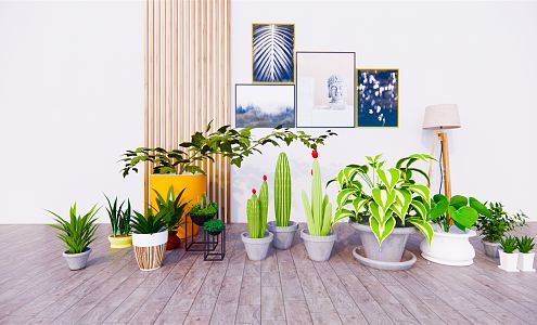 Modern Potted Plant Vegetation Flower Bowl Flower Pot Vegetation Ornaments 3d model