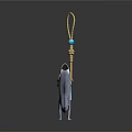 Decorative Fish Shaped Pendant With Yellow Rope Knot Blue Bead And White Body