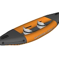 Halong Troy Inflatable Kayak With Yellow Gray Design And Two White Seats