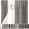 Textured Gray Curtains With White Sheer Layers Drawn Open For Natural Light