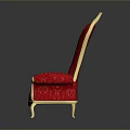 Luxurious Red Velvet Chair With Gold Accents And Elegant Design Details