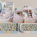 Kids' Play Equipment With Pastel Color Ball Pools Small Slides And Cartoon Shaped Structures