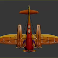 3D Model Of A Stylized Passenger Plane With Vibrant Colors