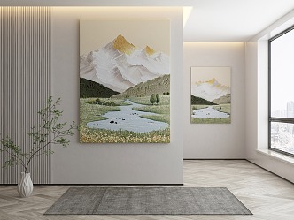 Quiet Landscape Painting Decorative Painting 3d model