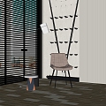 Modern Leisure Chair Side Table Floor Lamp Leisure Chair 3d model