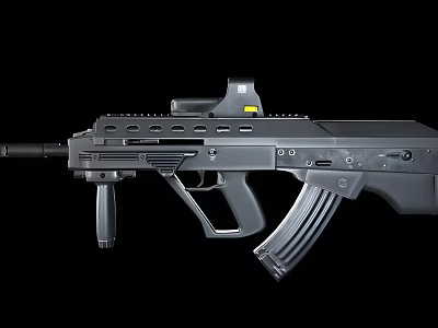Modern Tactical Assault Rifle With Black Finish Detachable Magazine And Ergonomic Design 3d model
