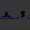 Vibrant Blue Spotted Frogs And Blue Legged Green Frogs As Playful Characters