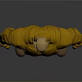 Muscular Yellow Superhero Figure With Red Head Gray Pants And Claws