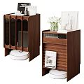 Modern Wooden Nightstands With Glass Door Cabinets Drawers And Decorative Vase Lamp
