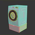 Modern White Front Load Washing Machine with Glass Door and Control Panel 3d model