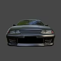 Gray Two Door Sports Car With Sleek Exterior Design And Alloy Wheels