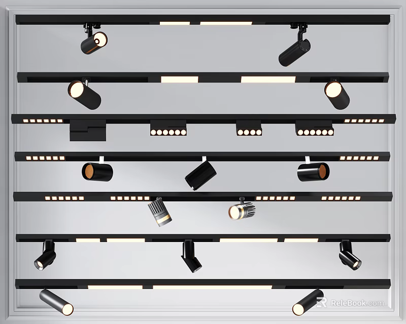 Various Types Of Modern Downlights And Spotlights For Home Ceiling Lighting Fixtures 3d model 