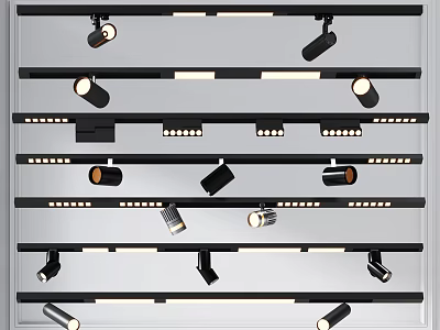 Various Types Of Modern Downlights And Spotlights For Home Ceiling Lighting Fixtures 3d model
