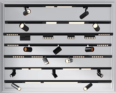Various Types Of Modern Downlights And Spotlights For Home Ceiling Lighting Fixtures 3d model