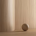 Light Wood Grain Surface With Color Swatches And Wooden Sphere Decoration
