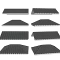 Various Corrugated Roof Components Featuring Different Architectural Shapes And Designs