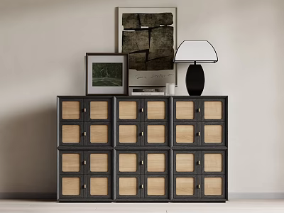 Antique style storage cabinet decoration cabinet combination 3d model