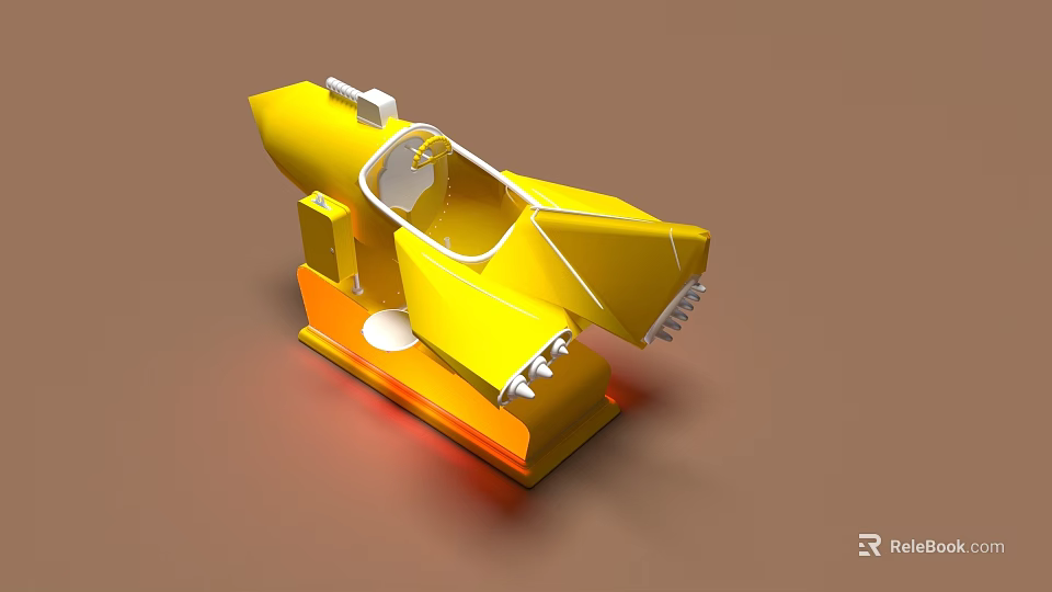 Yellow Airplane Model With Unique Design Streamlined Cockpit And Wing Structure 3d model 