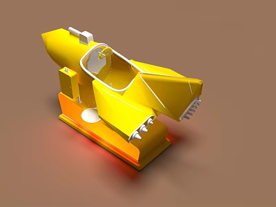 Yellow Airplane Model With Unique Design Streamlined Cockpit And Wing Structure 3d model
