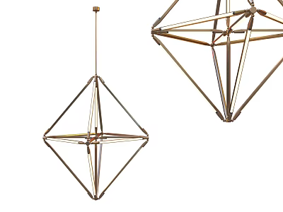Modern Geometric Chandelier Featuring Metal Structure And Contemporary Design For Interior Decoration 3d model