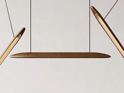 Modern Wooden Linear Pendant Lights With Minimalist Hanging Design And Sleek Style 3d model