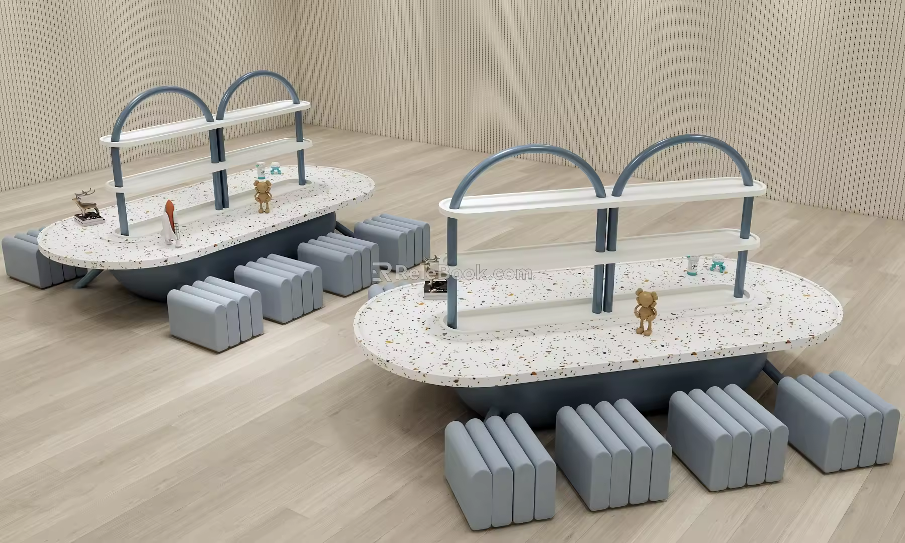 Feng Kindergarten Classroom Science Room Exploration Room Tables and Chairs 3d model