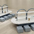 Feng Kindergarten Classroom Science Room Exploration Room Tables and Chairs 3d model