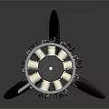 Aerospace Propulsion System 3D Model Featuring Metal Coils and Propeller Blades