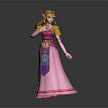 Princess Zelda Character Figure In Pink Dress With Blonde Hair And Decorative Details