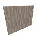 Modern Wooden Background Wall With Vertical Slats And Built-in Lighting