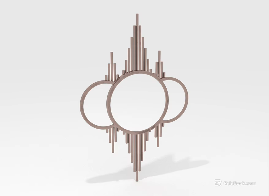 Modern Decorative Wall Hanging With Circular Center And Radial Lines Design 3d model 