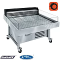 Stainless Steel Commercial Equipment Display Countertop With Glass Cover Wheeled Drawer And Vent