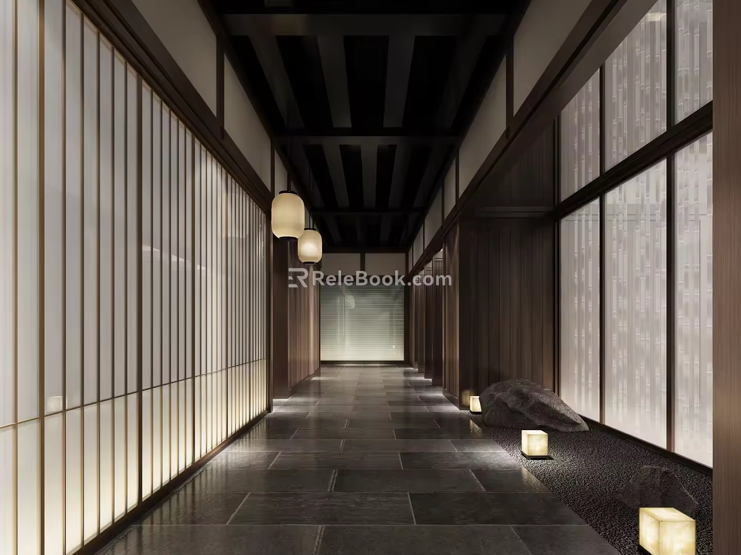 Japanese corridor walkway 3d model