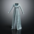 Elegant Light Blue Long Sleeve Round Neck Pleated Maxi Dress Design