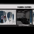 Shopping Mall Retail Storefronts With Clothing Window Displays And Facade Design