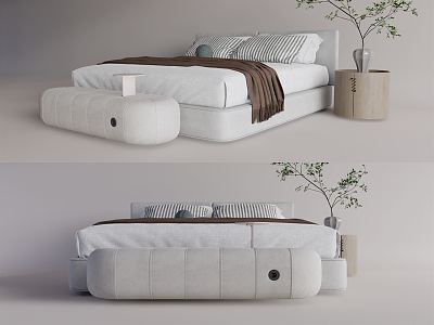 Modern Double Bed 3d model