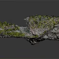Realistic Terrain Landscape Model With Rocky Structure Green Vegetation And Mossy Paths