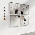 Modern Abstract Canvas Paintings With Neutral Tones Geometric Shapes And Textured Layers