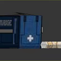 Practical Daily Living Supplies With Blue Storage Box And White Containers