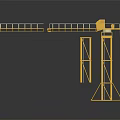 Yellow Tower Crane Equipment With Long Boom Ladder Structure And Industrial Design